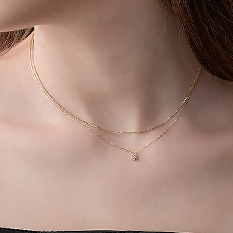 Agete 9K Gold Necklaces Unisex Gold-2
