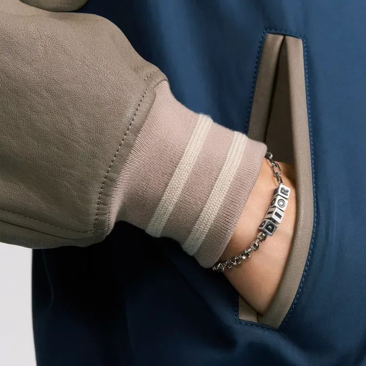 DIOR Faux Crystal Bracelets Men's Silver-2