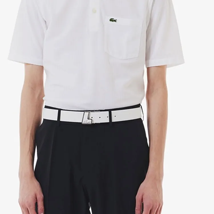 LACOSTE Cow Leather Belts Men's White Width 3.5CM-2