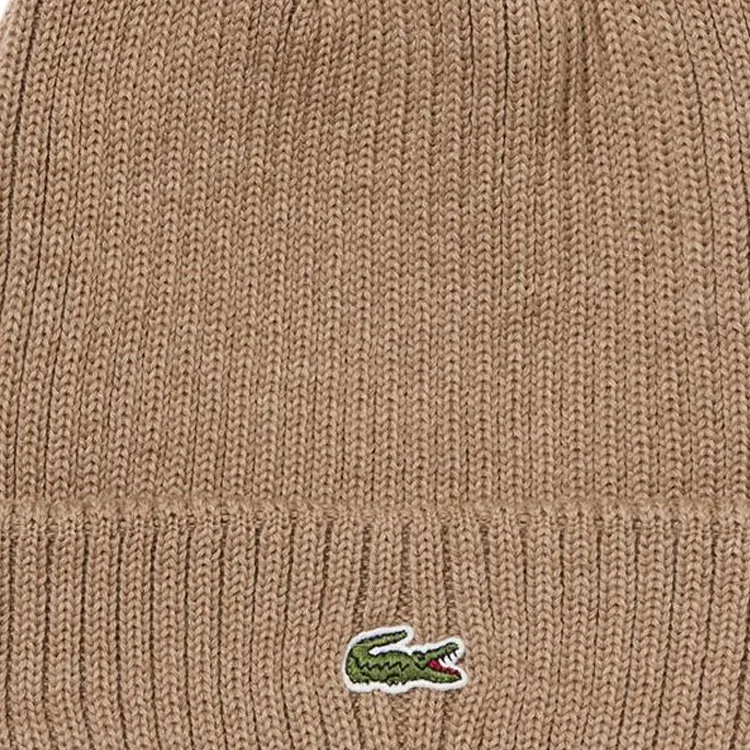 LACOSTE Wool Beanies Men's Beige-2