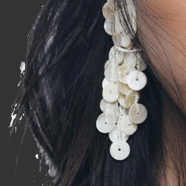 ZARA Polyamide Earrings Women's White-2
