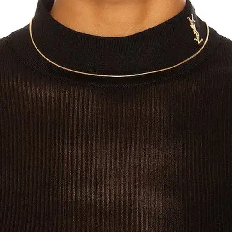 SAINT LAURENT Gold Plated Necklaces Unisex Gold-2