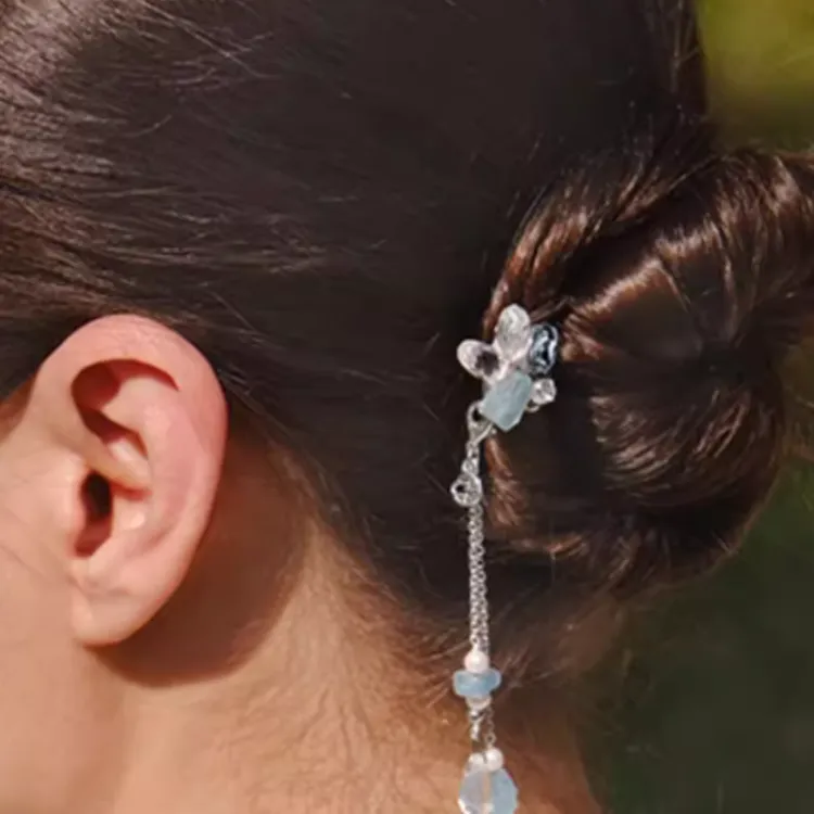 EVITA PERONI Alloy Hairpins Women's Ocean Blue-2