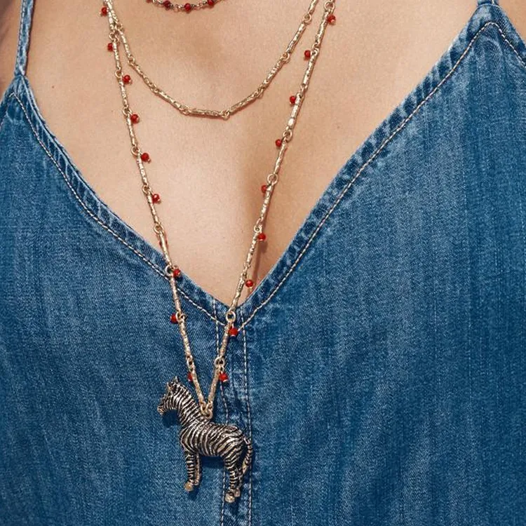 ZARA Metal Necklaces Women's Gold-2