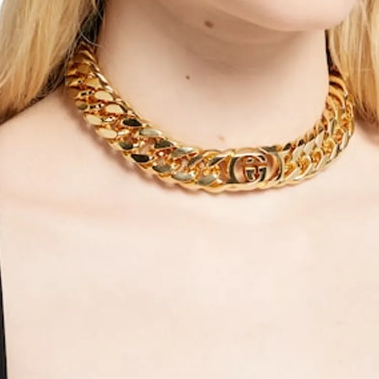 GUCCI Brass Necklaces Unisex Gold-2