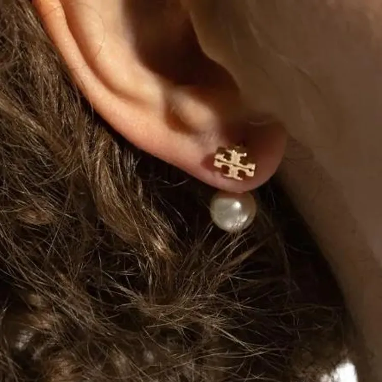 TORY BURCH Pearl Front Back Earrings-2