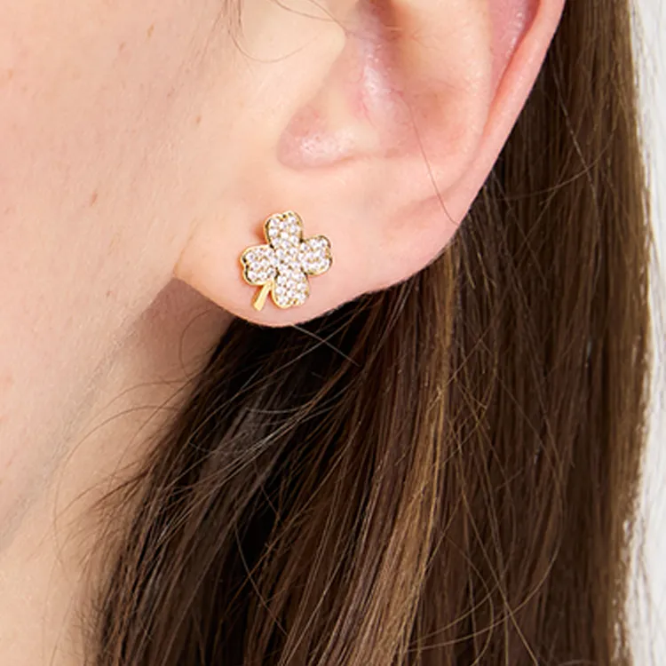 Kate Spade Copper Stud Earrings Unisex Green/White-2