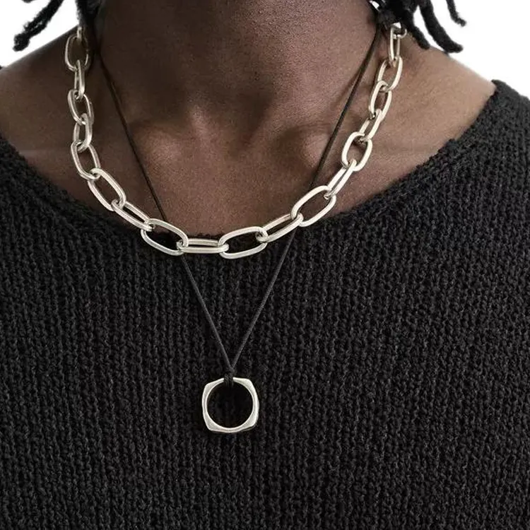 ZARA Metal Necklaces Men's Silver-2