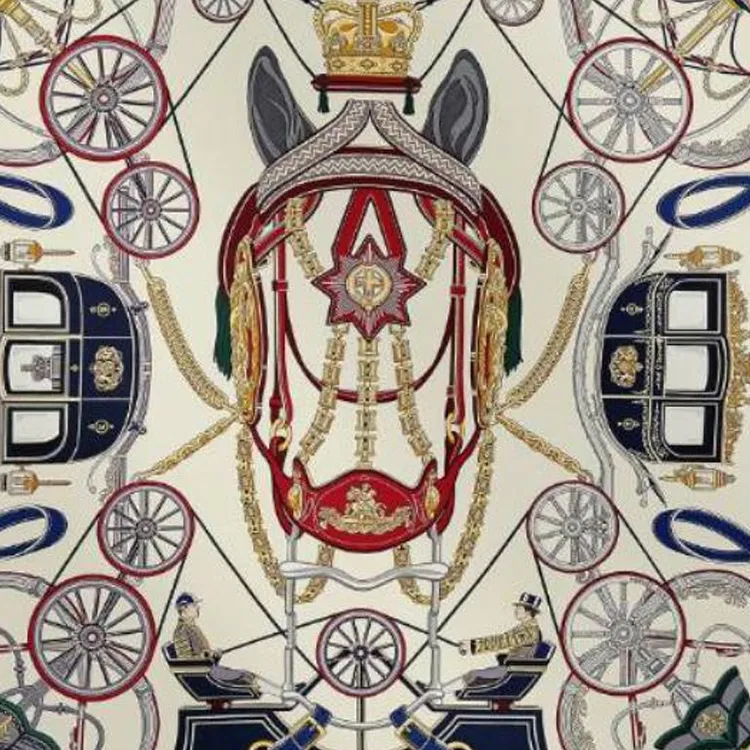 HERMES Silk Scarves Women's Blue-1