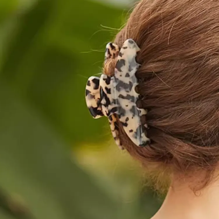 EVITA PERONI Acetate Plate Hair Clips Women's Brown-2