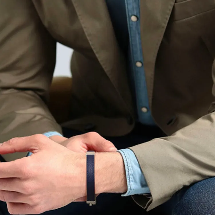 MONTBLANC Leather Bracelets Men's Midnight Blue-2