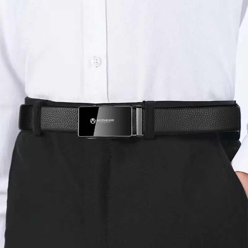 AUGTARLION Youth Business Casual Pants Belt Leather Belts Men's Width  3.5cm-2