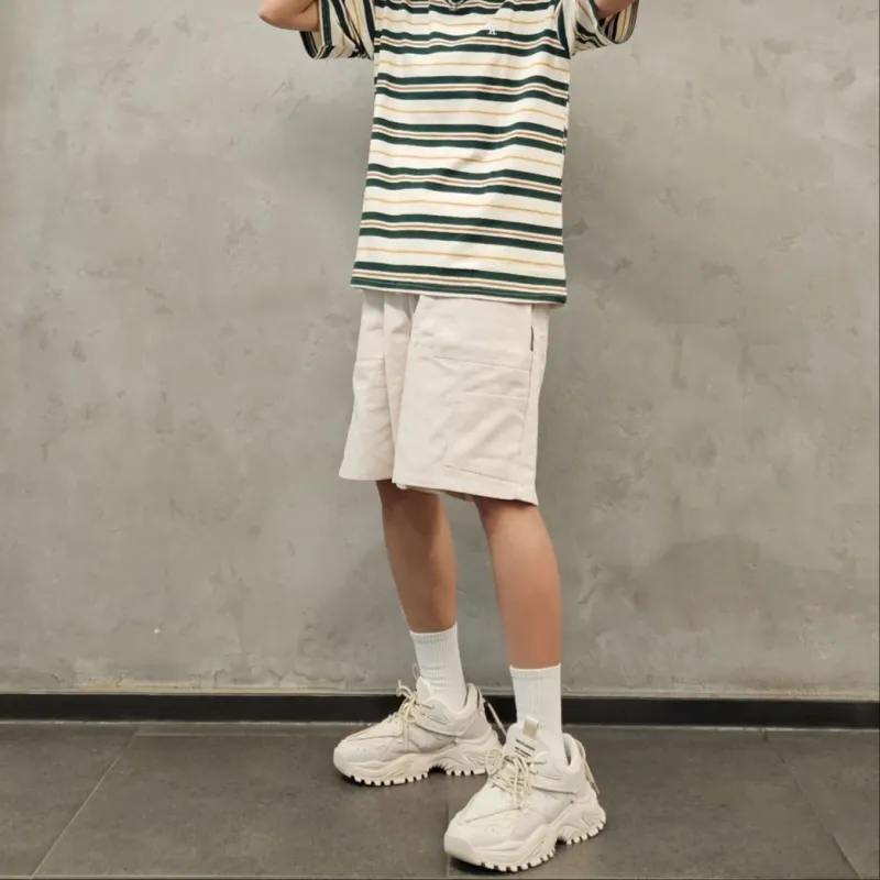 Masongarments Shark Tooth No. 2 Height Increasing Wear Resistant Low Top Chunky Sneakers Unisex Beige-7