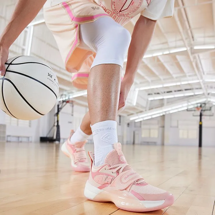361° Zen 4 Basketball Shoes Men Low Top Soft Pink/Smoky Pink-6