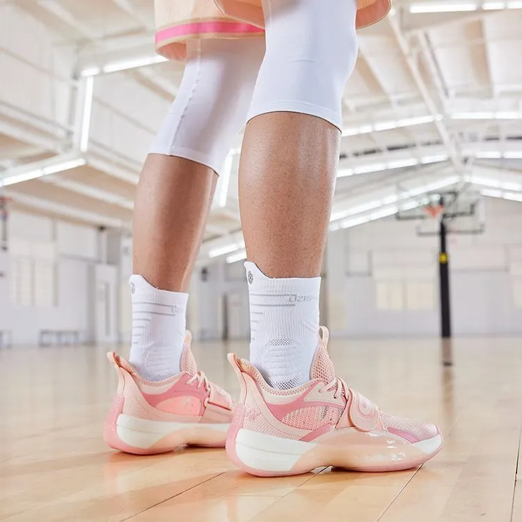 361° Zen 4 Basketball Shoes Men Low Top Soft Pink/Smoky Pink-5