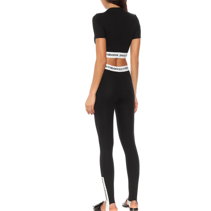 Paco Rabanne Logo-hem Cropped T-shirt-3