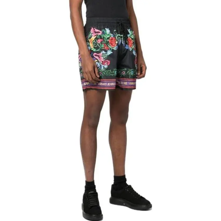 VERSACE JEANS COUTURE Floral Printed Drawstring Shorts-4