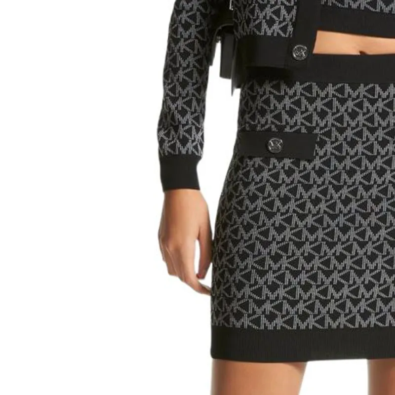 MICHAEL KORS Intarsia knit Monogram Skirt-4