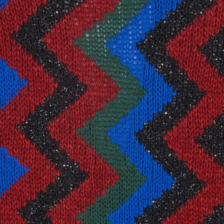 SAINT LAURENT Zig Zag Jacquard Sequin Cardigan-6