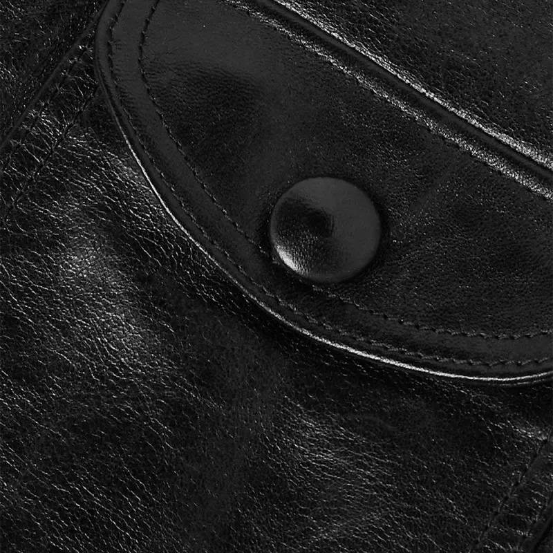 CELINE Straight cut Blouson Jacket In Waxed Lambskin-6