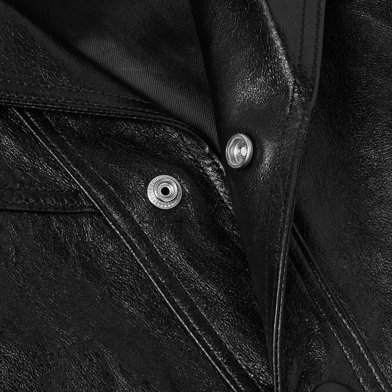 CELINE Straight cut Blouson Jacket In Waxed Lambskin-5