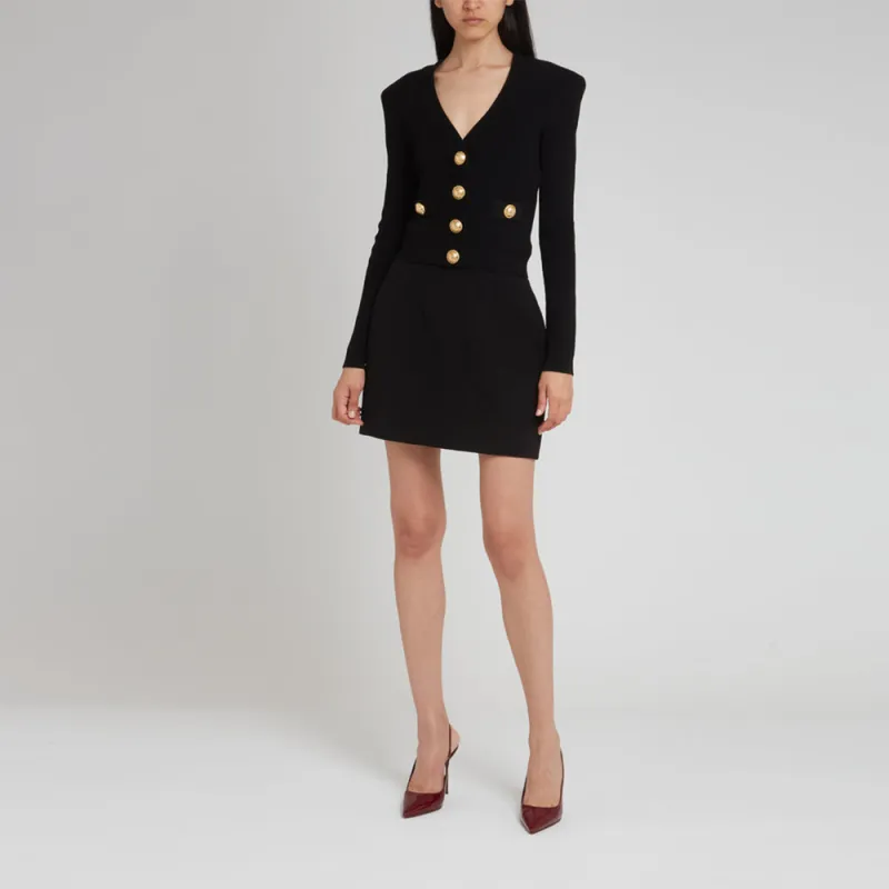 BALMAIN Chiocciola Long Sleeved Buttoned Cardigan-3