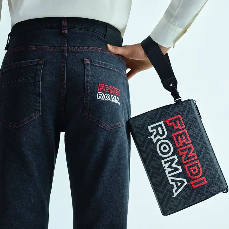 FENDI Jeans Men Black-4