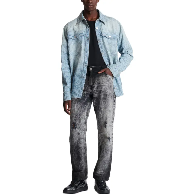 BALMAIN Straight Washed Effect Leg Jeans-2