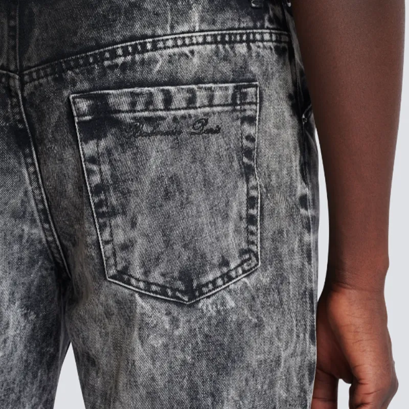 BALMAIN Straight Washed Effect Leg Jeans-5