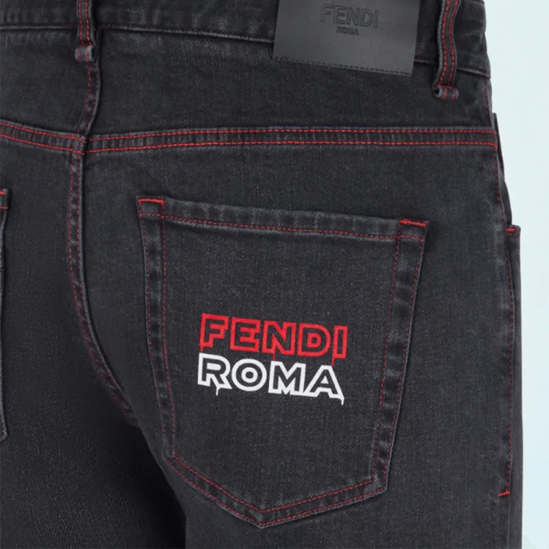 FENDI Jeans Men Black-5
