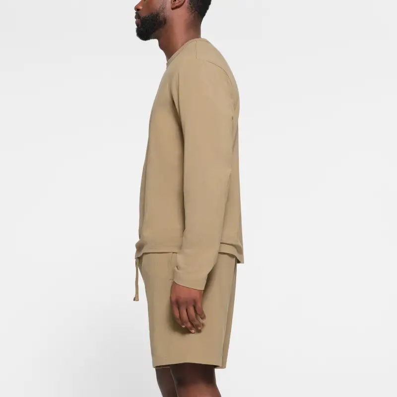 SKIMS JERSEY LOUNGE MENS LONG SLEEVE T-SHIRT T-Shirt Men's KHAKI/Khaki-3