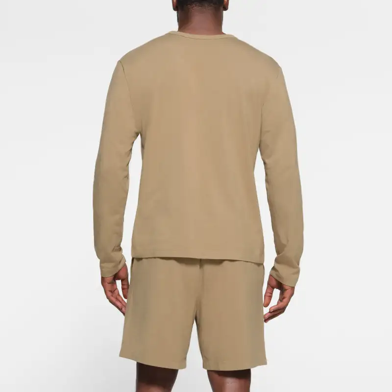 SKIMS JERSEY LOUNGE MENS LONG SLEEVE T-SHIRT T-Shirt Men's KHAKI/Khaki-2