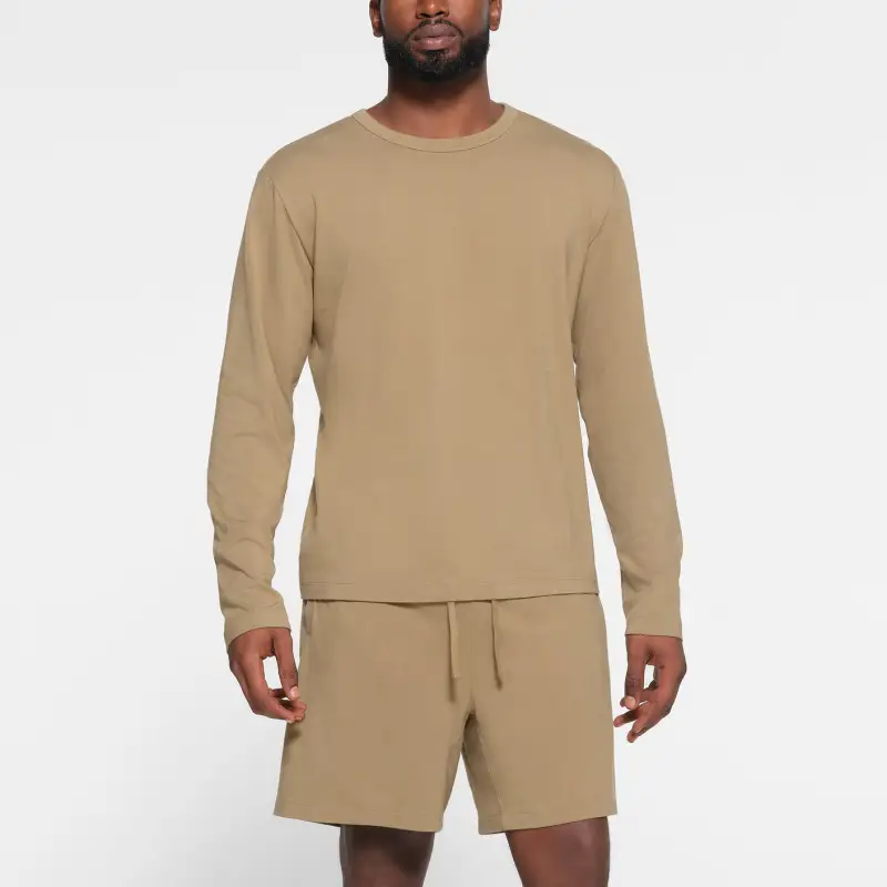 SKIMS JERSEY LOUNGE MENS LONG SLEEVE T-SHIRT T-Shirt Men's KHAKI/Khaki-1