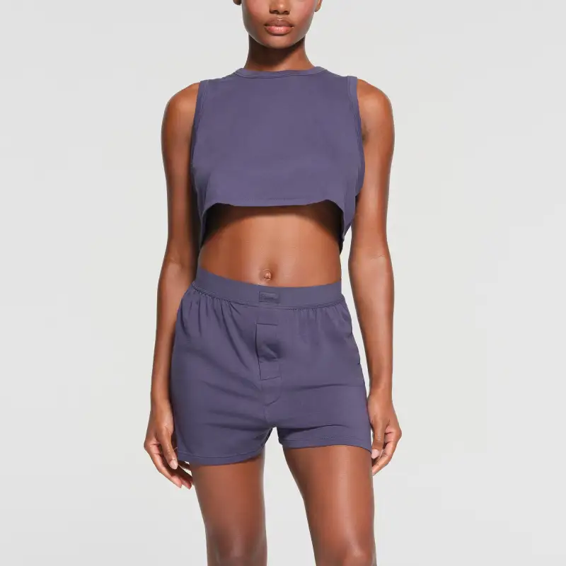 SKIMS FW23 BOYFRIEND LOOSE BOXER Casual Shorts Women's SLEET/Freezing Rain-1