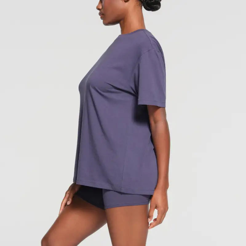 SKIMS FW23 Drop Shoulder Sleeve T Shirt Women's Sleet/Rain With Snow-3