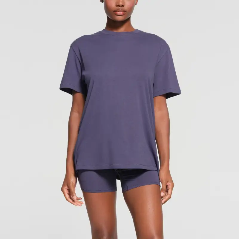 SKIMS FW23 Drop Shoulder Sleeve T Shirt Women's Sleet/Rain With Snow-1