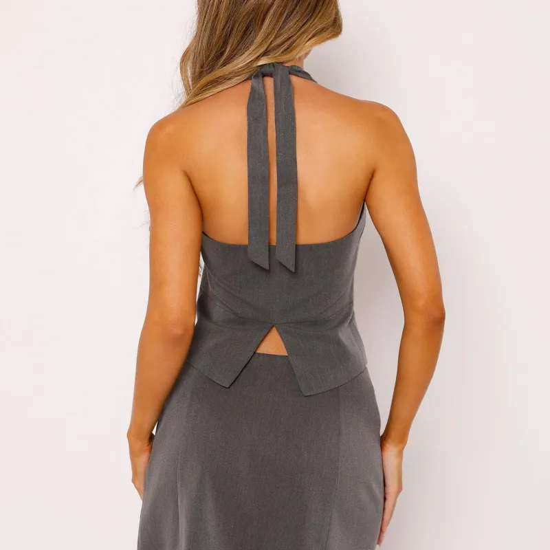 Tiger Mist TRISTAN VEST Tank Tops Women's Gray-2