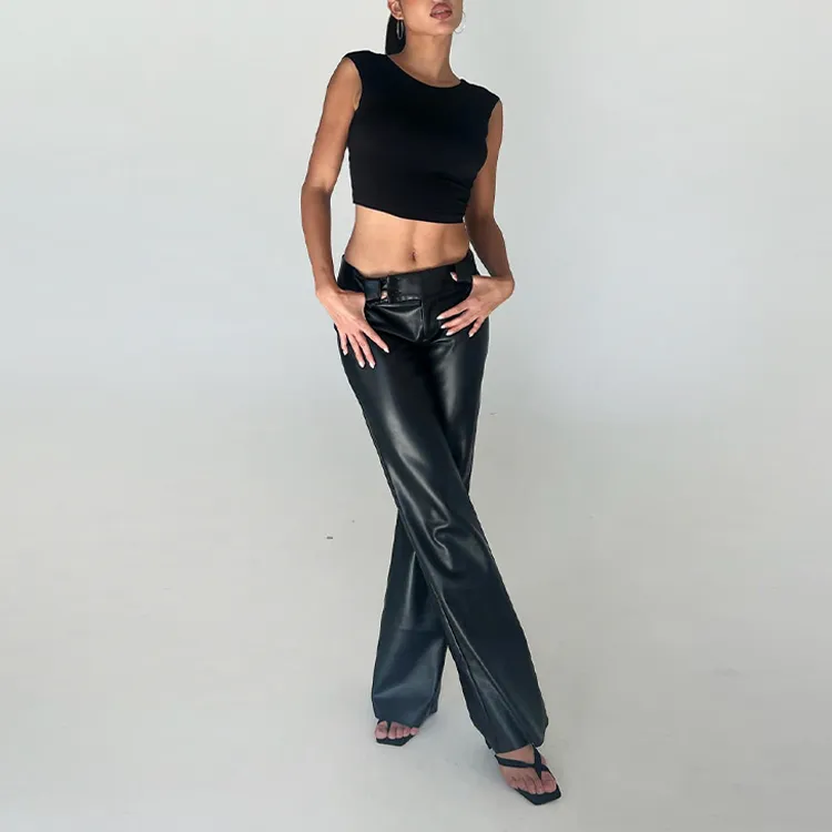 Tiger Mist KITTIE PU PANT Casual Pants Women's Black-5