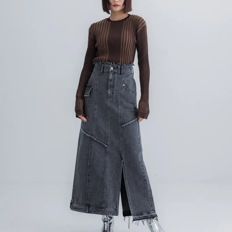 UNITED TOKYO Denim Long Skirts Women's Black-1