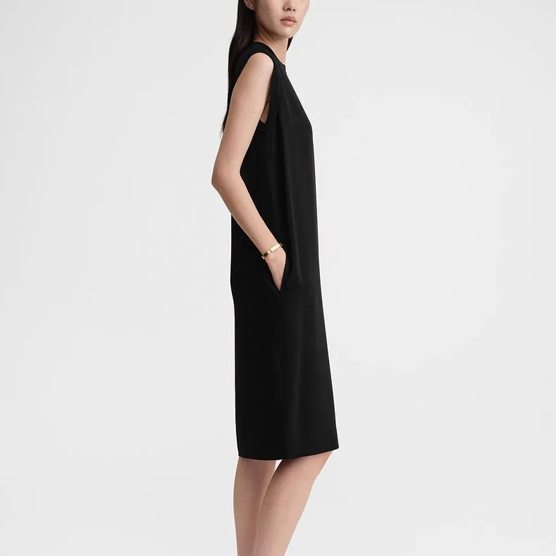 TOTEME Crew neck Crepe Midi Dress-3