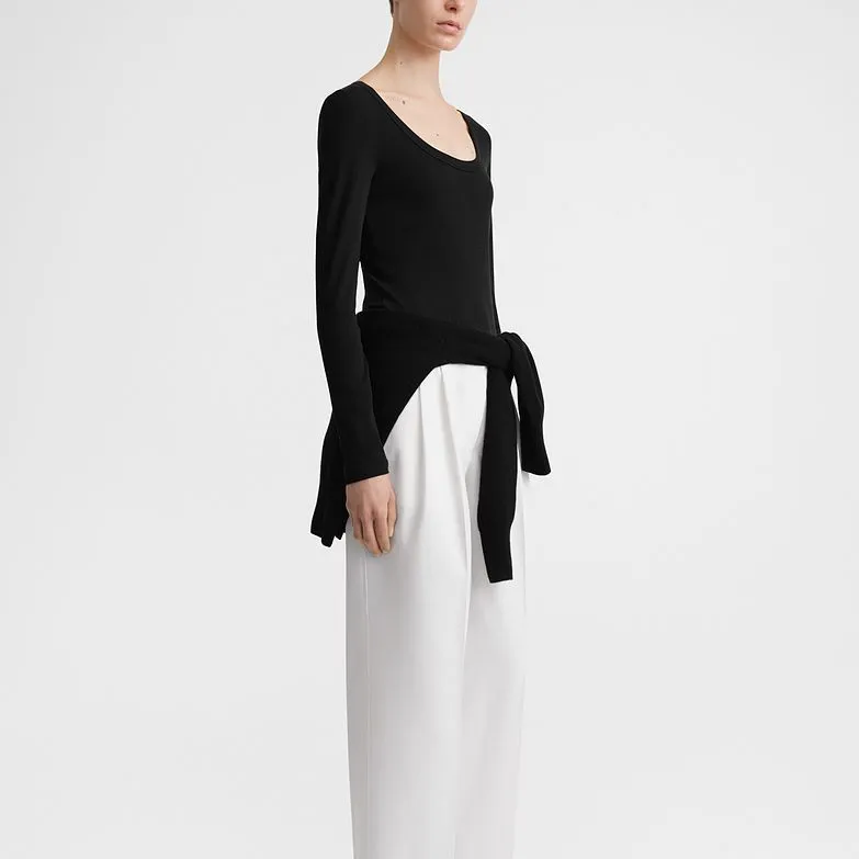 TOTEME Scoop neck Fine ribbed T shirt-3