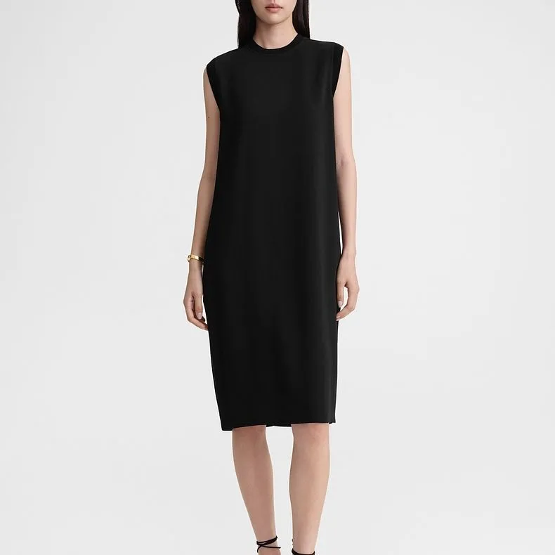TOTEME Crew neck Crepe Midi Dress-1