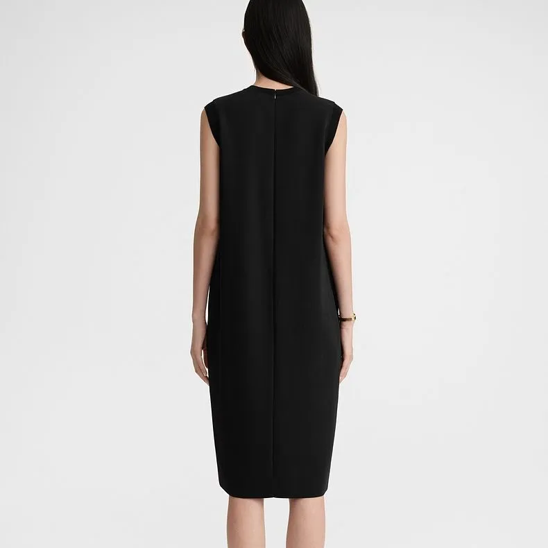 TOTEME Crew neck Crepe Midi Dress-2