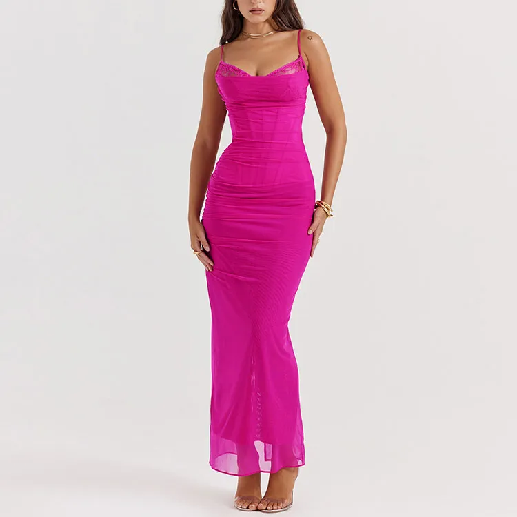 HOUSE OF CB Slip Dress Women's Fuchsia/Fuchsia-3