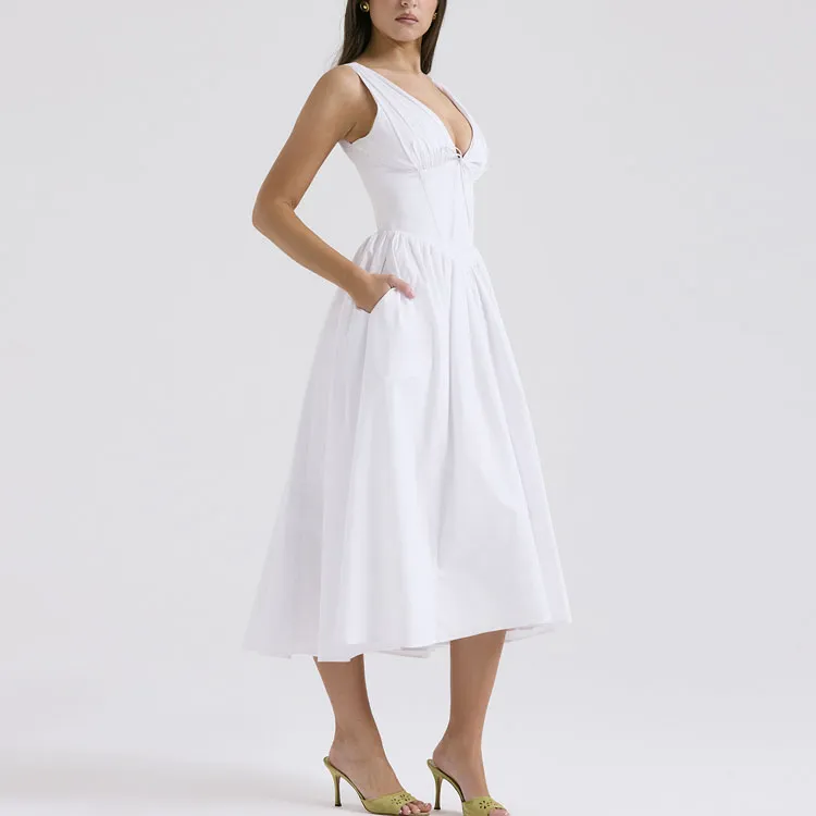 HOUSE OF CB EMMELINA Sleeveless Dress Women's WHITE/White-4