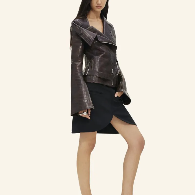 COURREGES Crocodille effect Biker Jacket-4