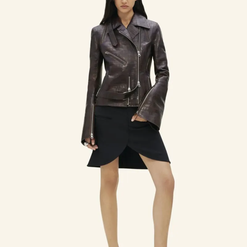 COURREGES Crocodille effect Biker Jacket-3