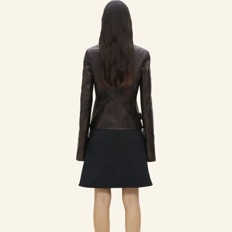 COURREGES Crocodille effect Biker Jacket-5