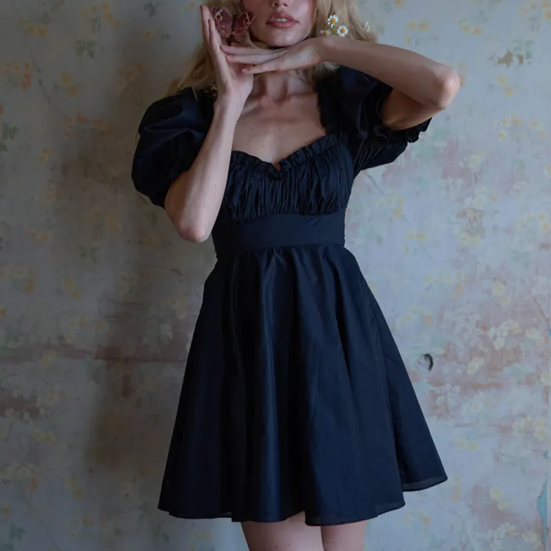 Selkie Collection SS24 Short Sleeved Dress Women's Black-2