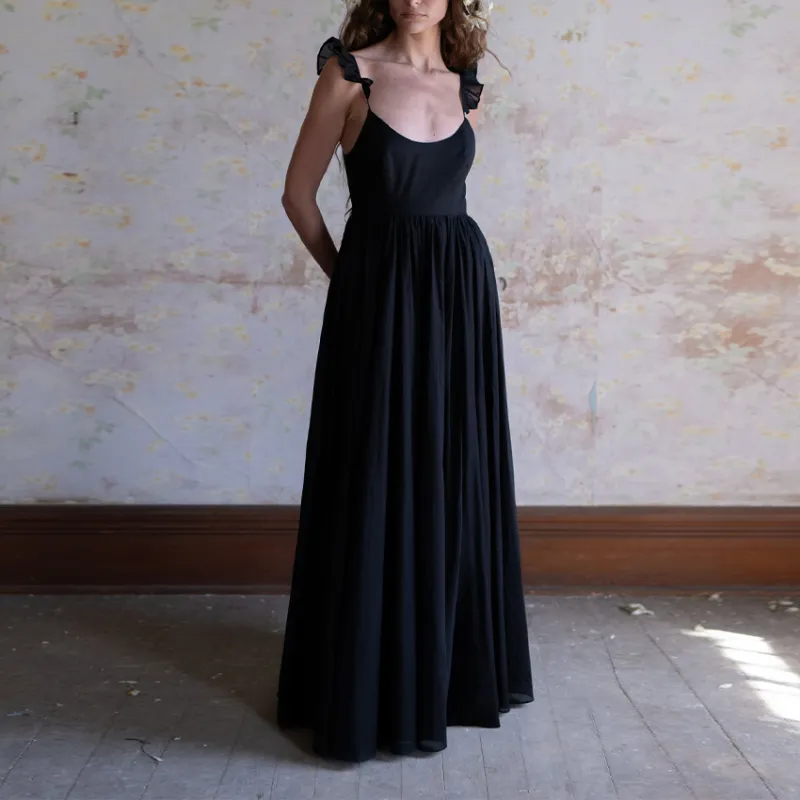 Selkie Collection SS24 Slip Dress Women's Black-2